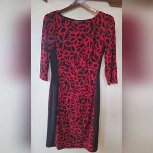 Ralph Lauren Womens Red/Black 3/4 Sleeve Knee-length Lightweight Dress Size 6